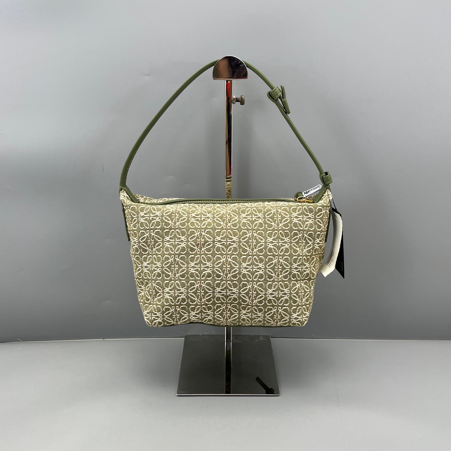 Loewe - Anagram Lunchbox Bag - Anagram jacquard canvas with leather trim - Green - (mini)