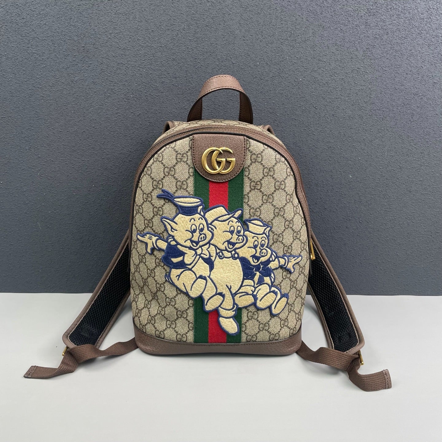Gucci - Disney x Three Little Pigs Backpack - GG Supreme canvas with leather trim - Multicolour - (Small)
