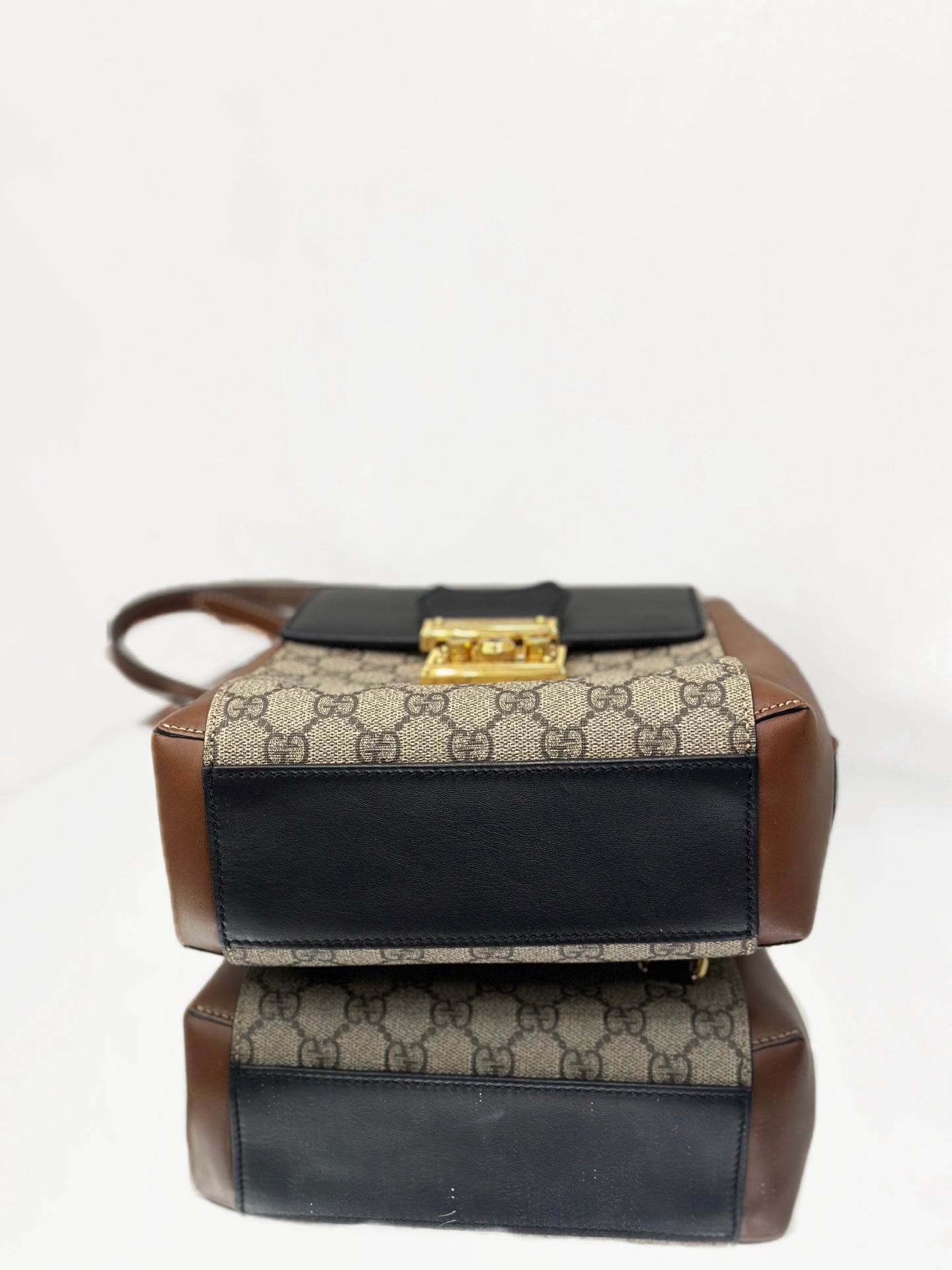 Gucci - Padlock Backpack - GG Supreme canvas with leather trim - Black and Brown - (small)