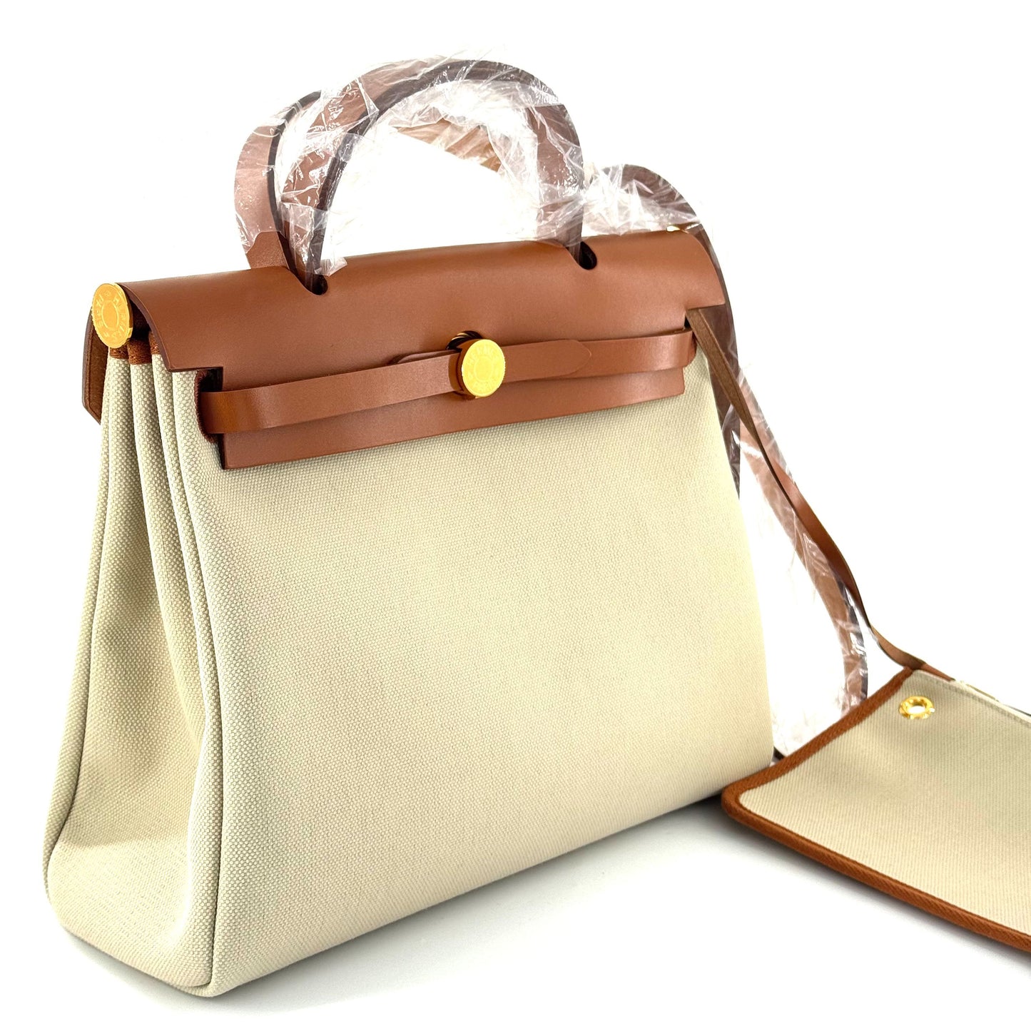 Hermes - Herbag Zip 31 Retourne - Canvas and Leather - Beige and Brown with Gold-Tone Hardware - (Medium)