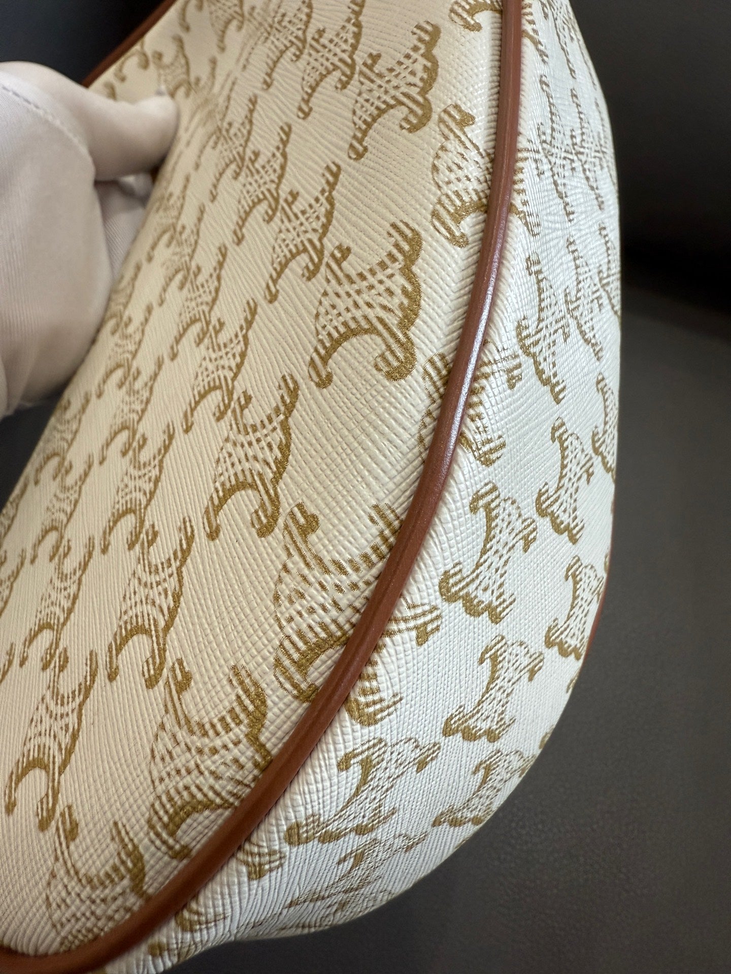 Celine - Ava Bag - Coated canvas with leather trim - White - (mini)