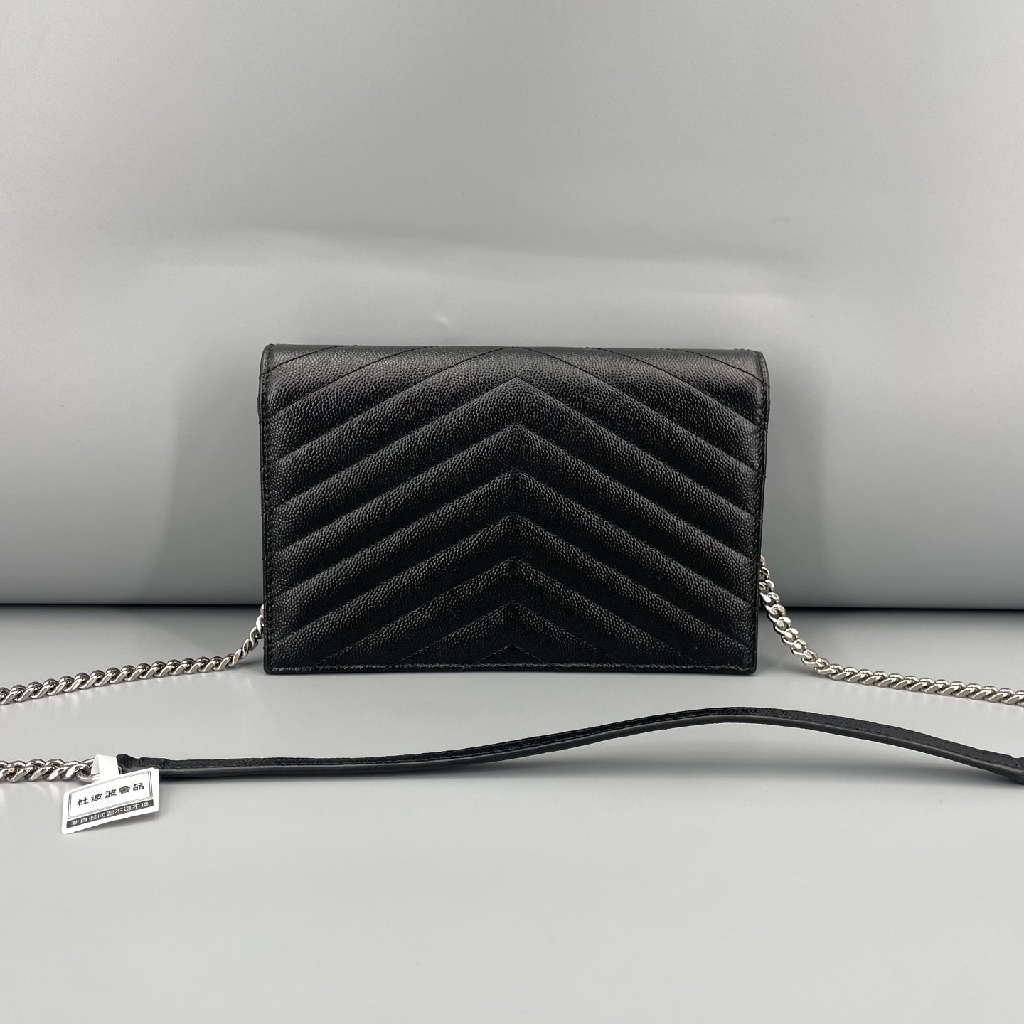 Saint Laurent - Envelope Chain Wallet Small - Grained leather - Black - (mini)