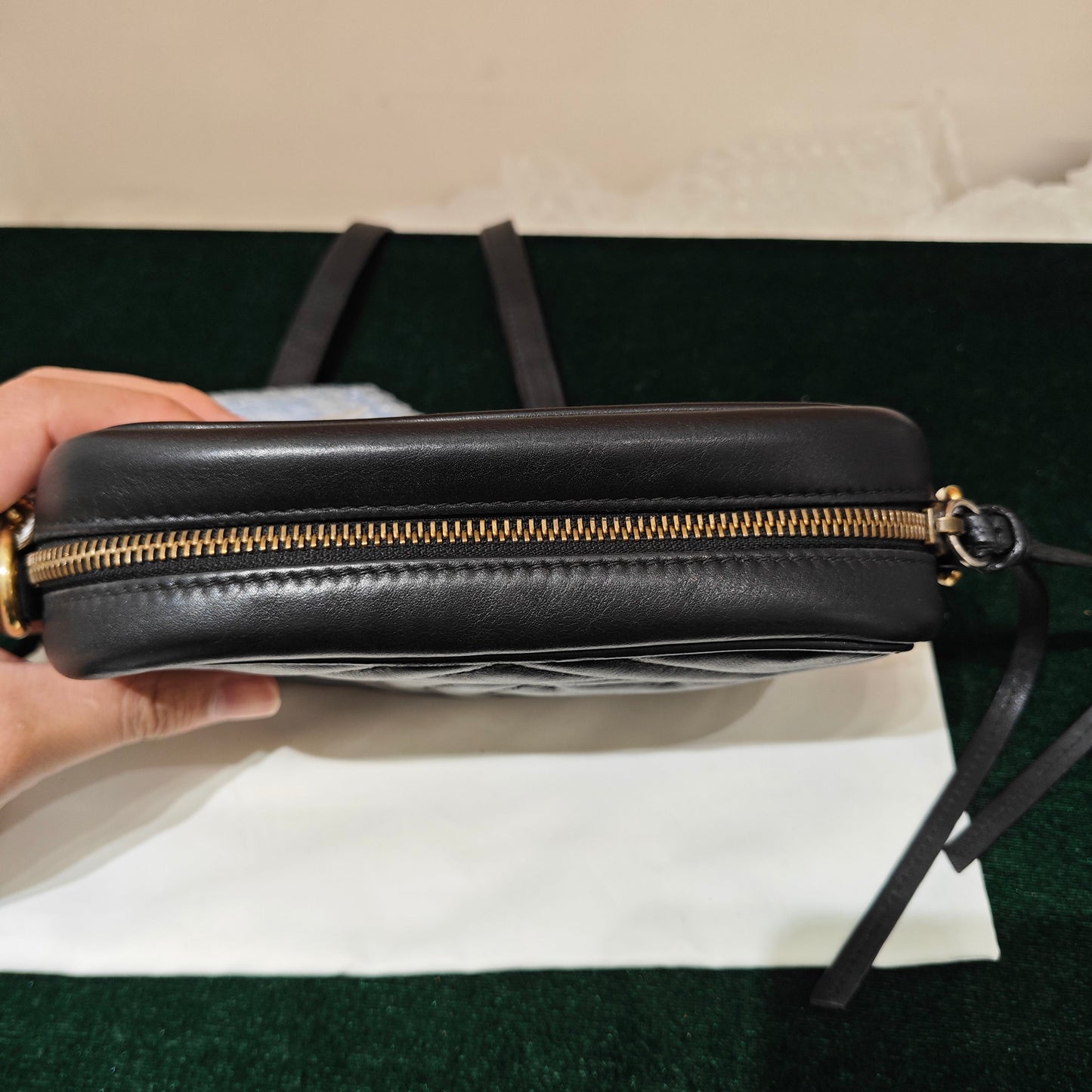 Gucci - GG Marmont Matelassé Mini Camera Bag - Leather - Black with Gold-Tone Hardware - (mini)