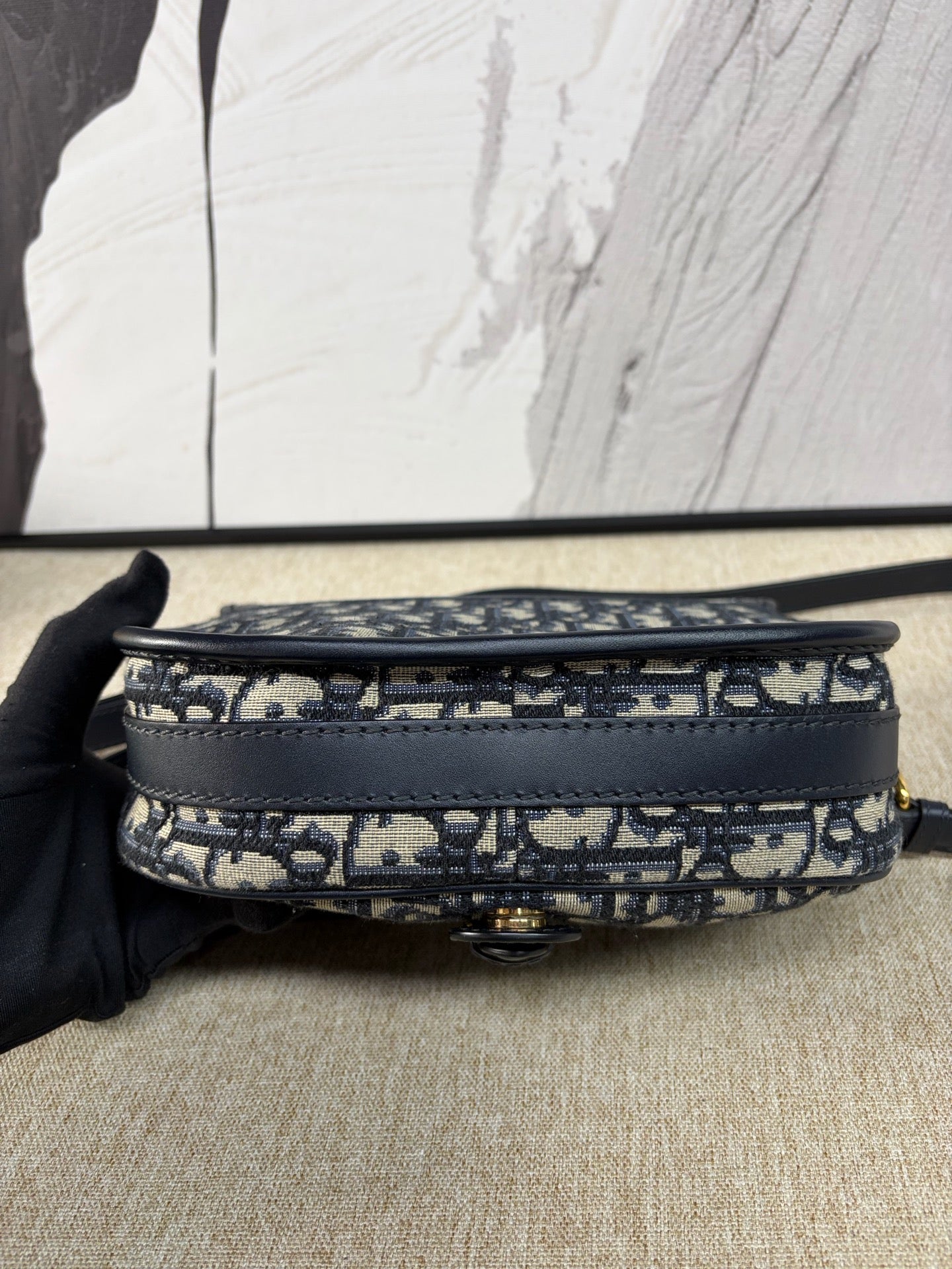 Dior - Bobby Bag - Oblique canvas with calfskin leather trim - Blue - (Medium)