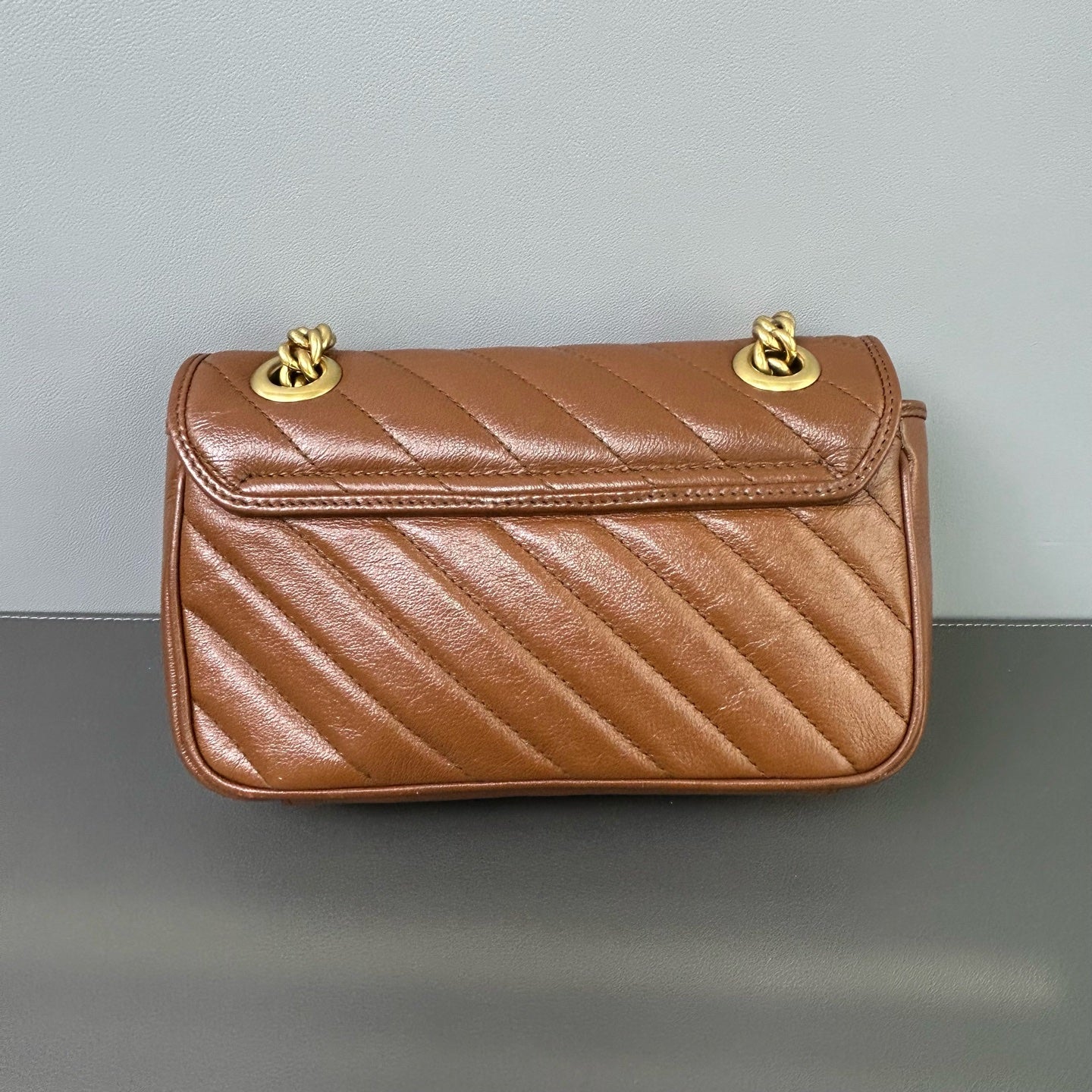 Gucci - GG Marmont Matelassé Shoulder Bag 22 - Leather - Brown - (Medium)