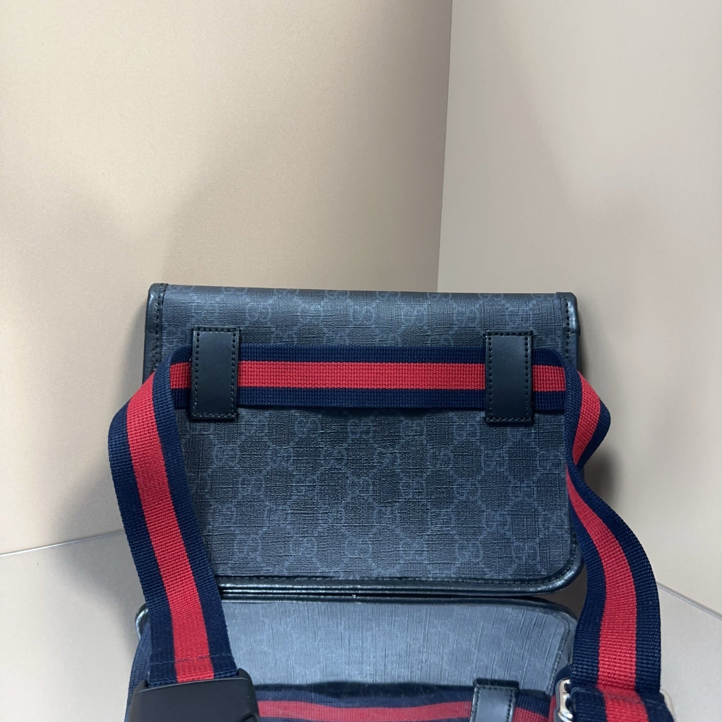 Gucci - GG Supreme Belt Bag - Coated canvas with leather trim - Black - (Small)