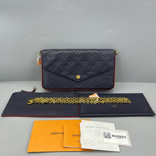 Louis Vuitton - Pochette Felicie - Monogram Empreinte leather - Blue - (mini)