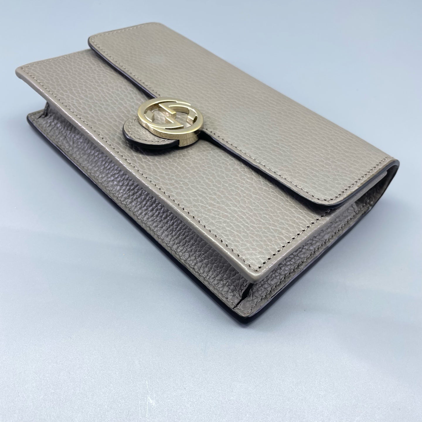 Gucci - Interlocking G WOC - Grained leather - Grey - (small)