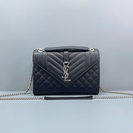 Saint Laurent - Envelope Medium Chain Bag - Leather - Black - (medium)