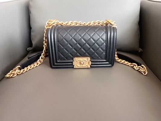 Chanel - Boy Bag - Cowhide leather - Black - (Small)