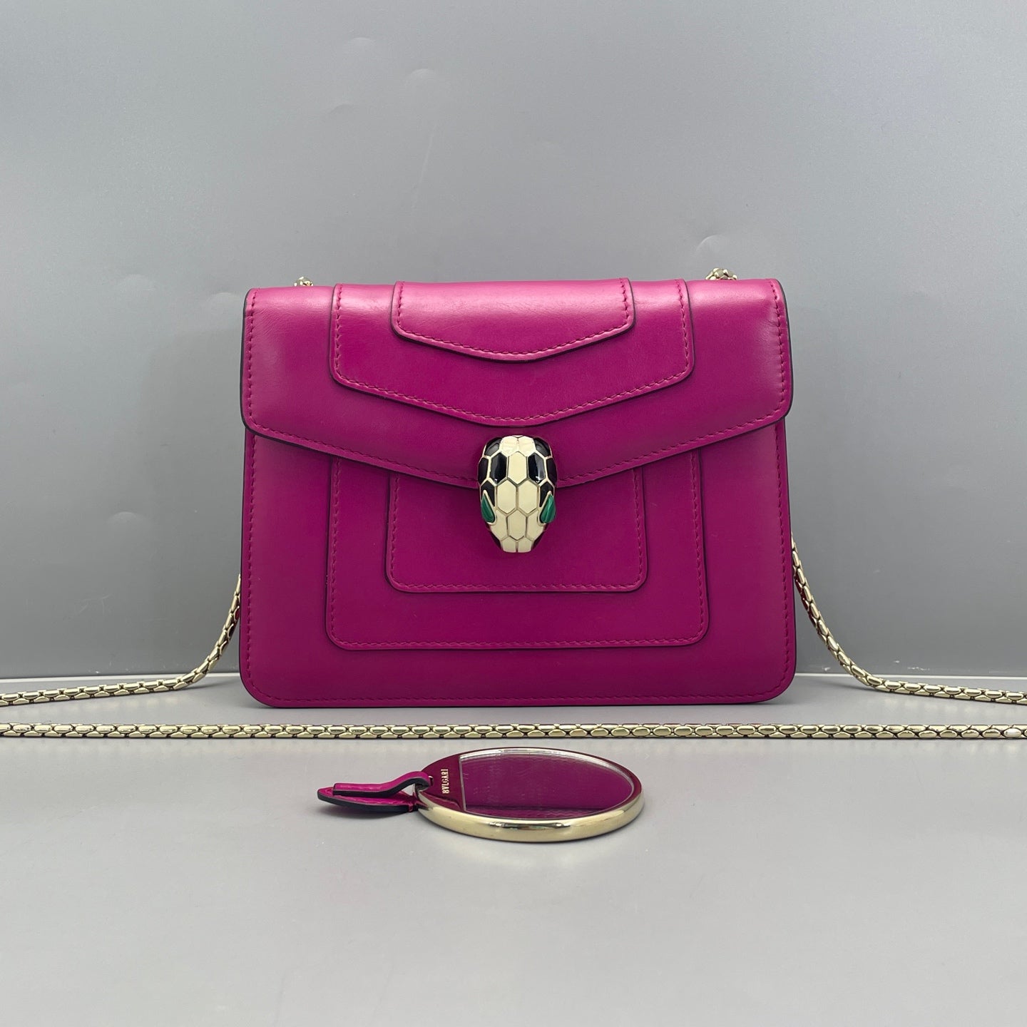 Bvlgari - Serpenti Forever Flap Cover Bag - Leather - Pink - (Small)