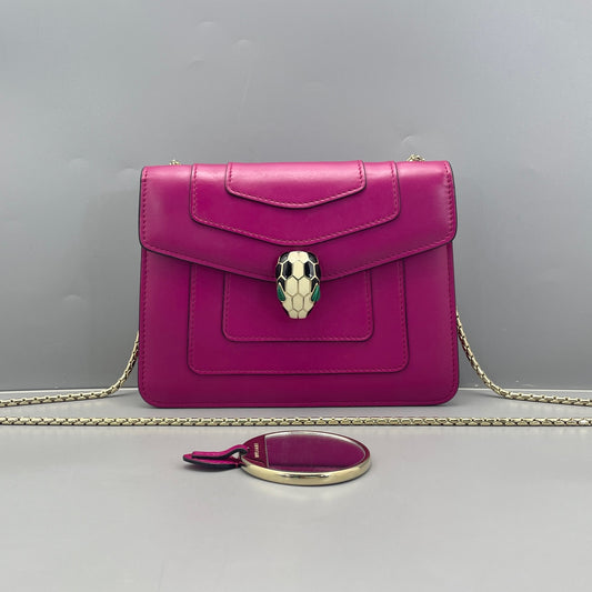 Bvlgari - Serpenti Forever Flap Cover Bag - Leather - Pink - (Small)