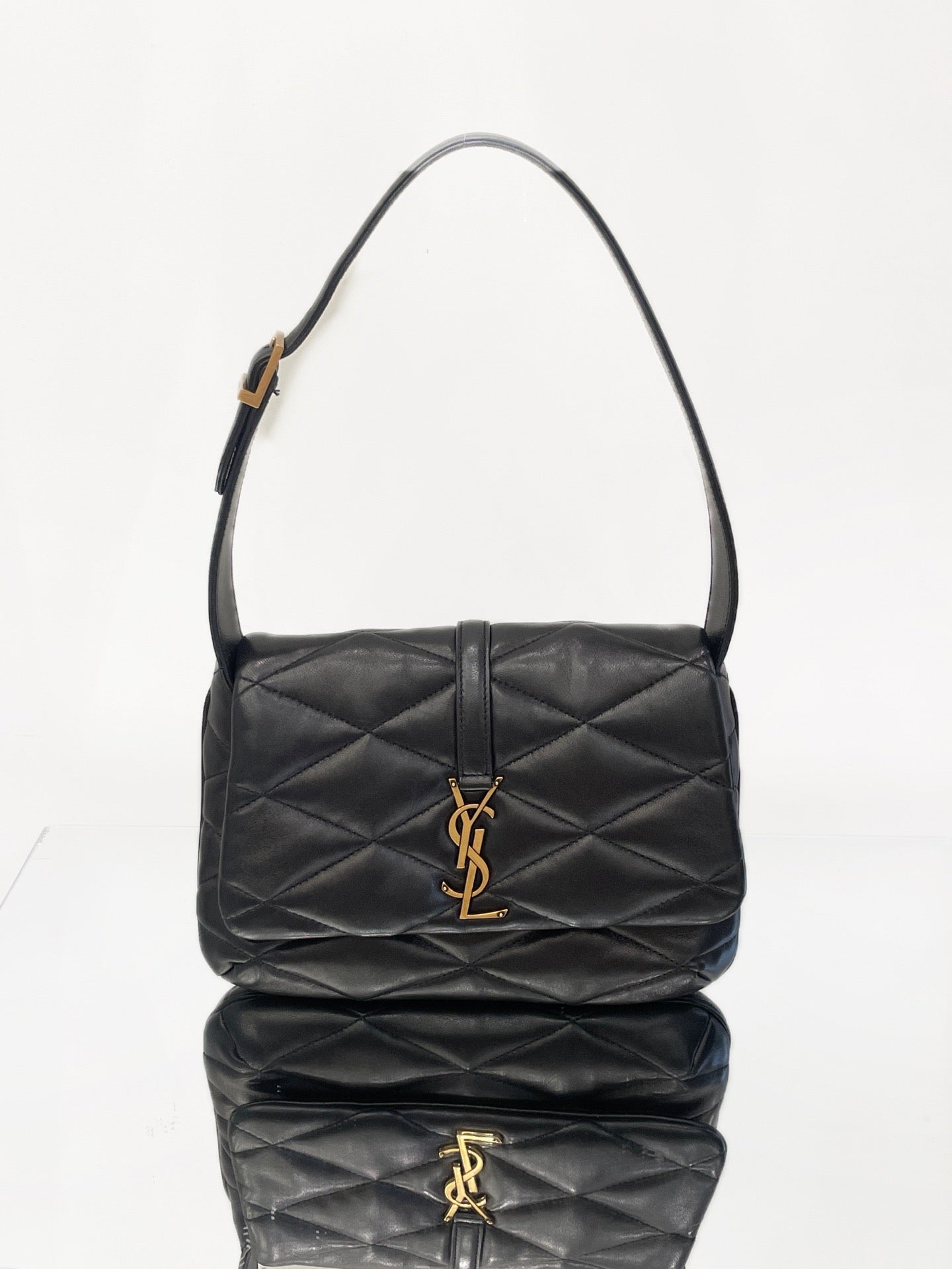 Saint Laurent - LE57 - Lambskin leather - Black - (Small)