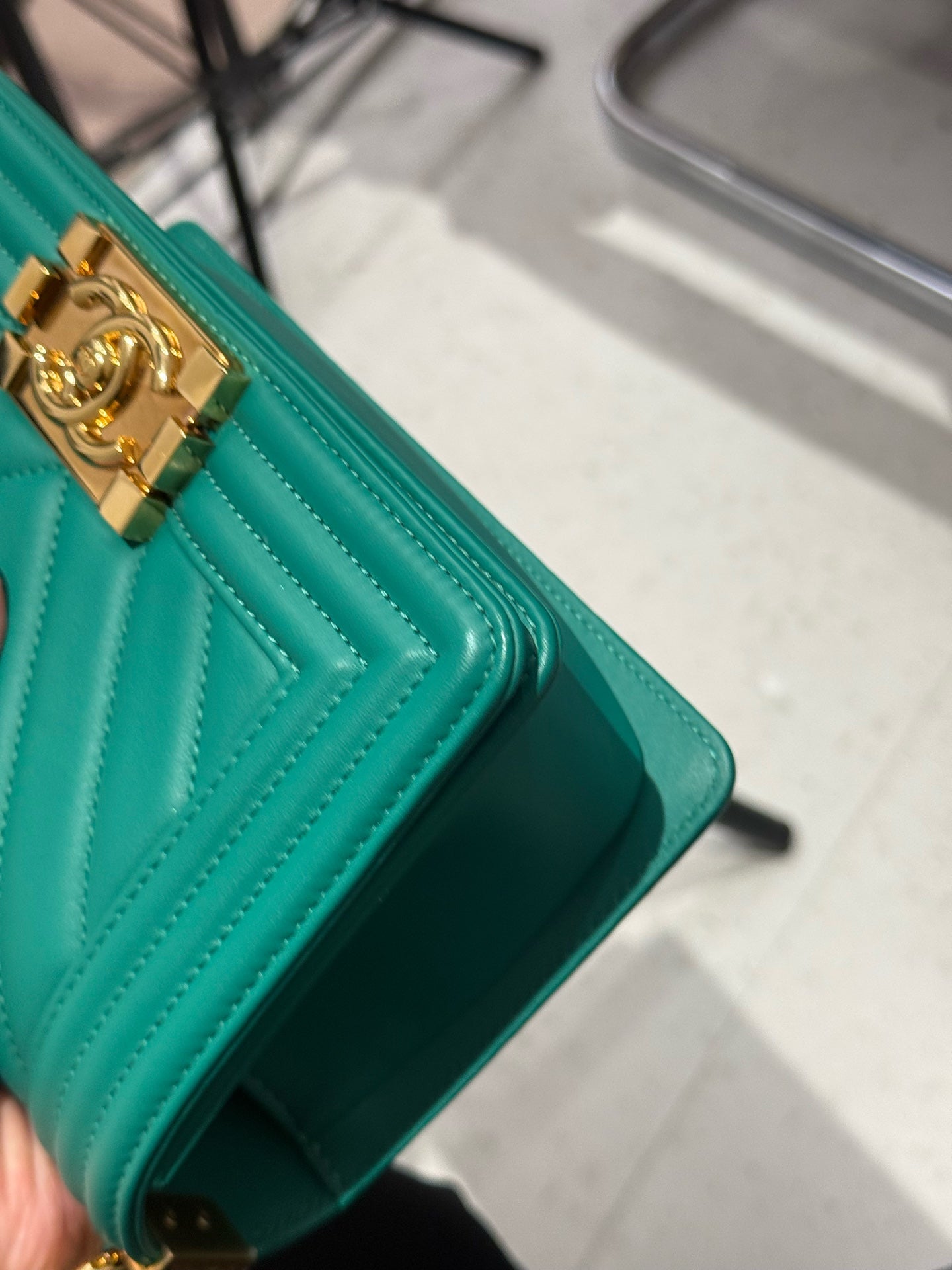 Chanel - Le Boy Flap Bag - Calfskin leather - Green - (small)