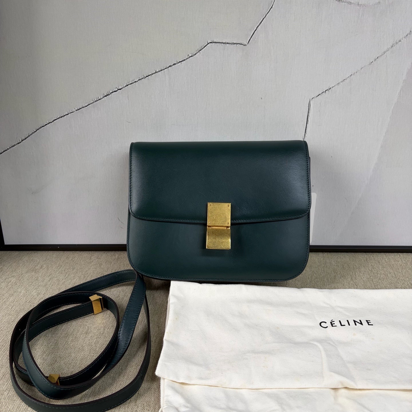Celine - Classic Box Medium - Leather - Green - (Medium)