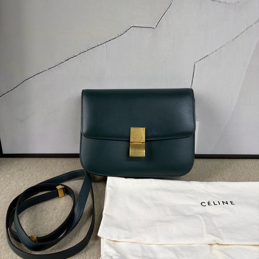 Celine - Classic Box Medium - Leather - Green - (Medium)