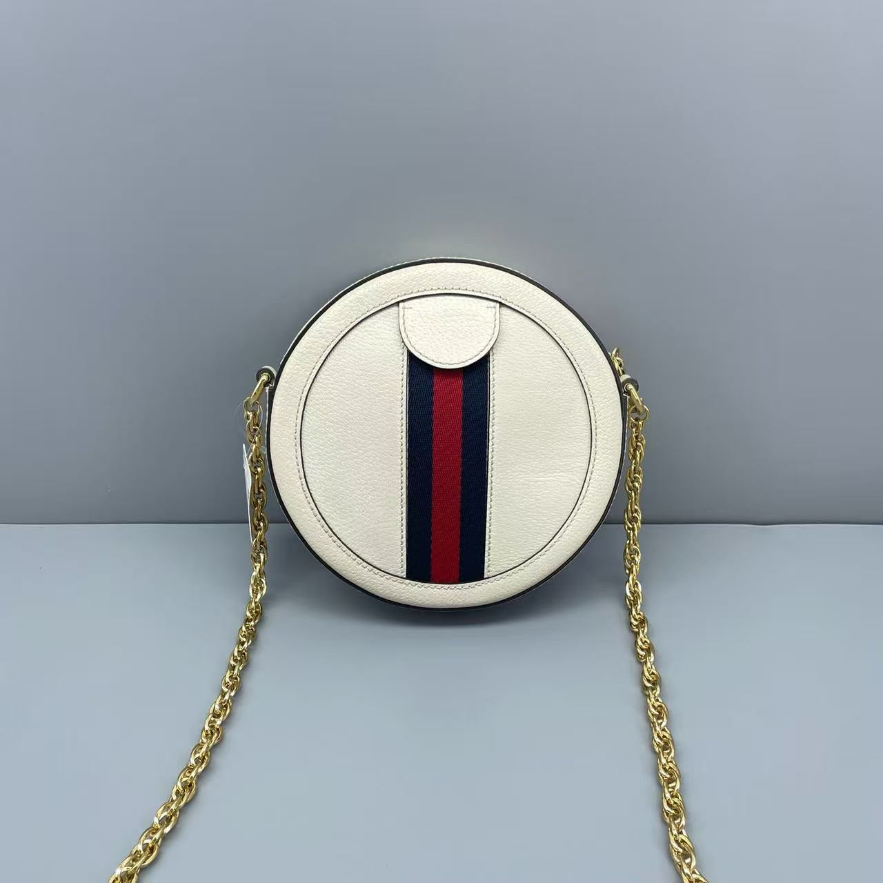 Gucci - Ophidia Mini Round Bag - Grained leather - White - (mini)