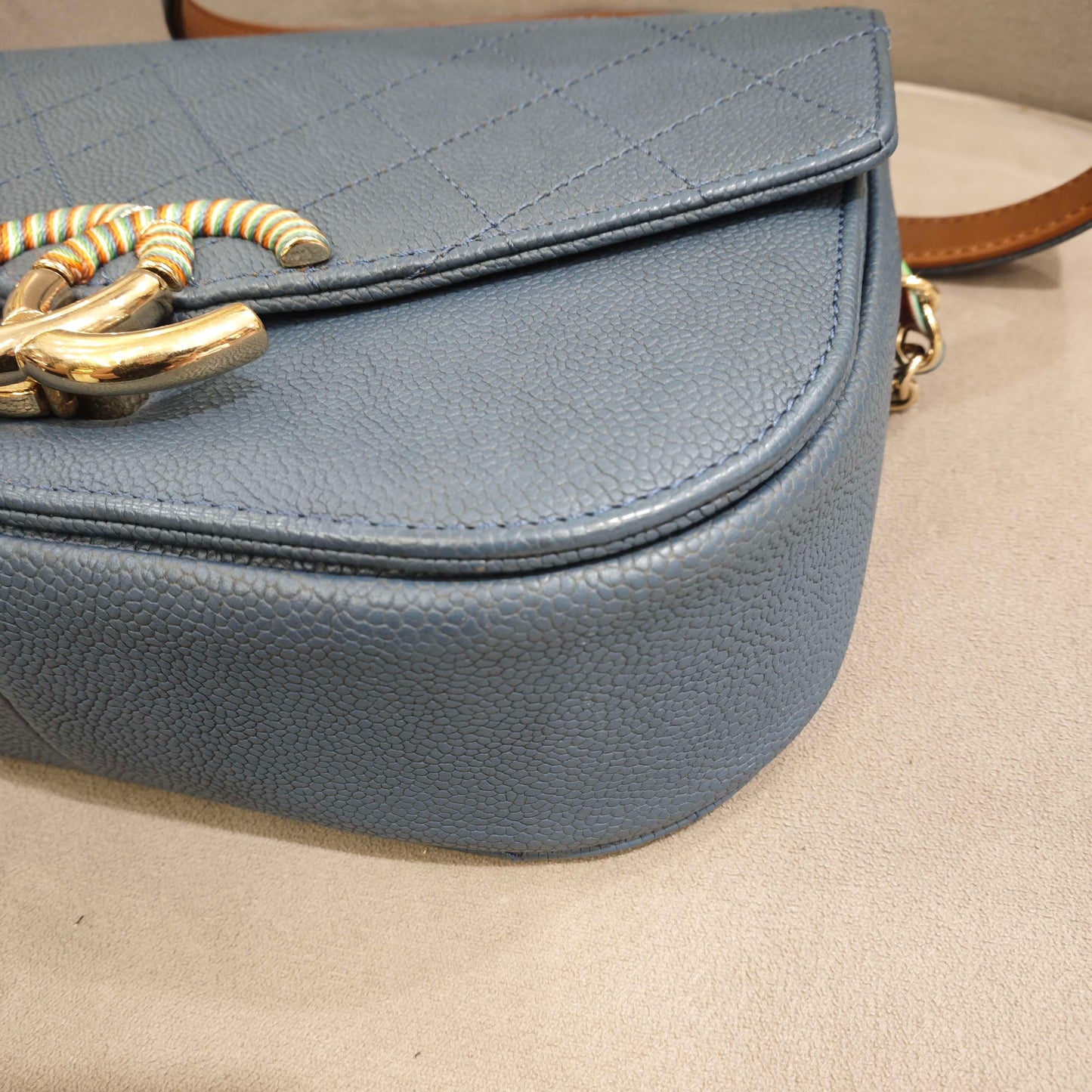 Chanel - Cuba Messenger Bag - Caviar leather - Blue - (Small)