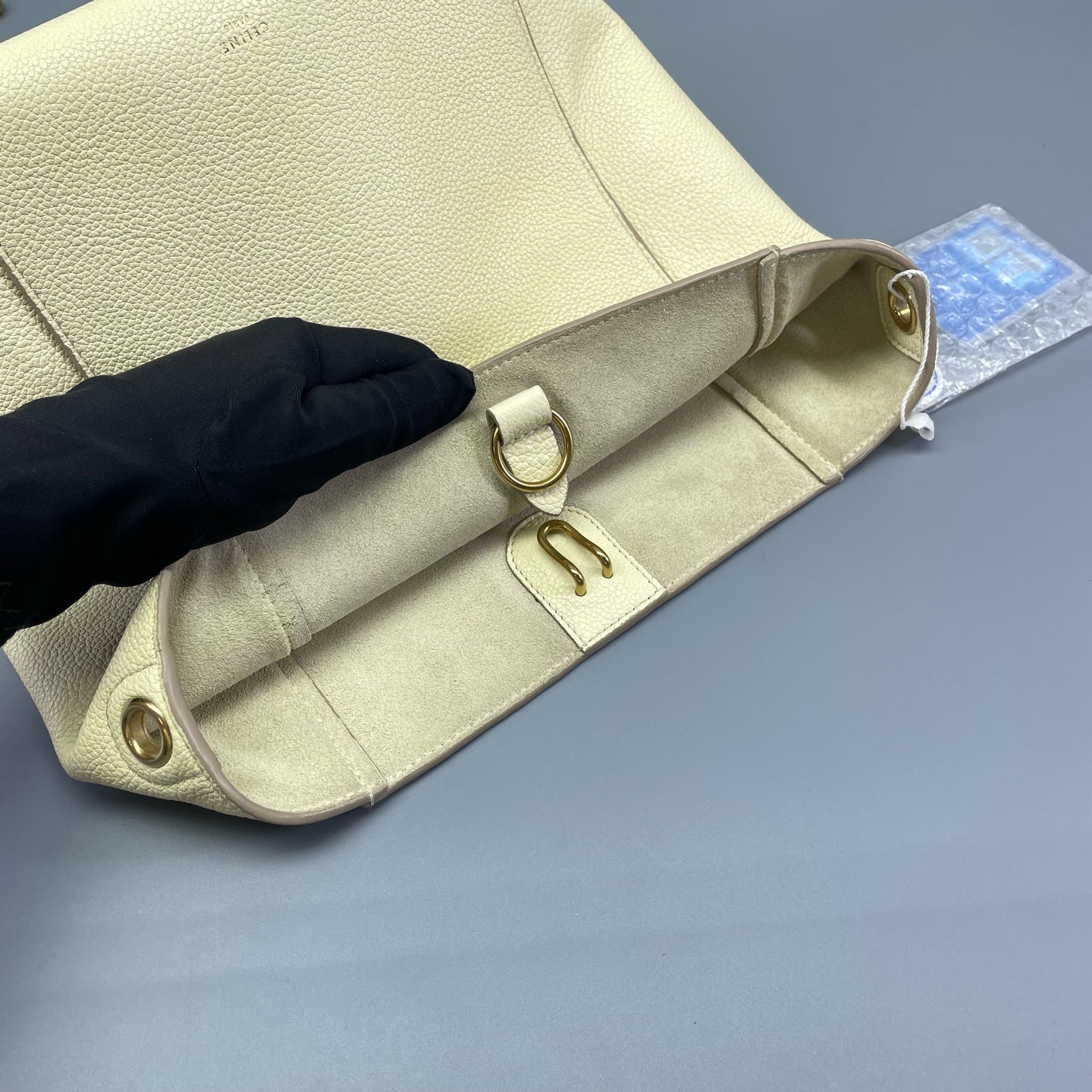 Celine - Small Sangle Bucket Bag - Grained calfskin leather - Beige - (Small)
