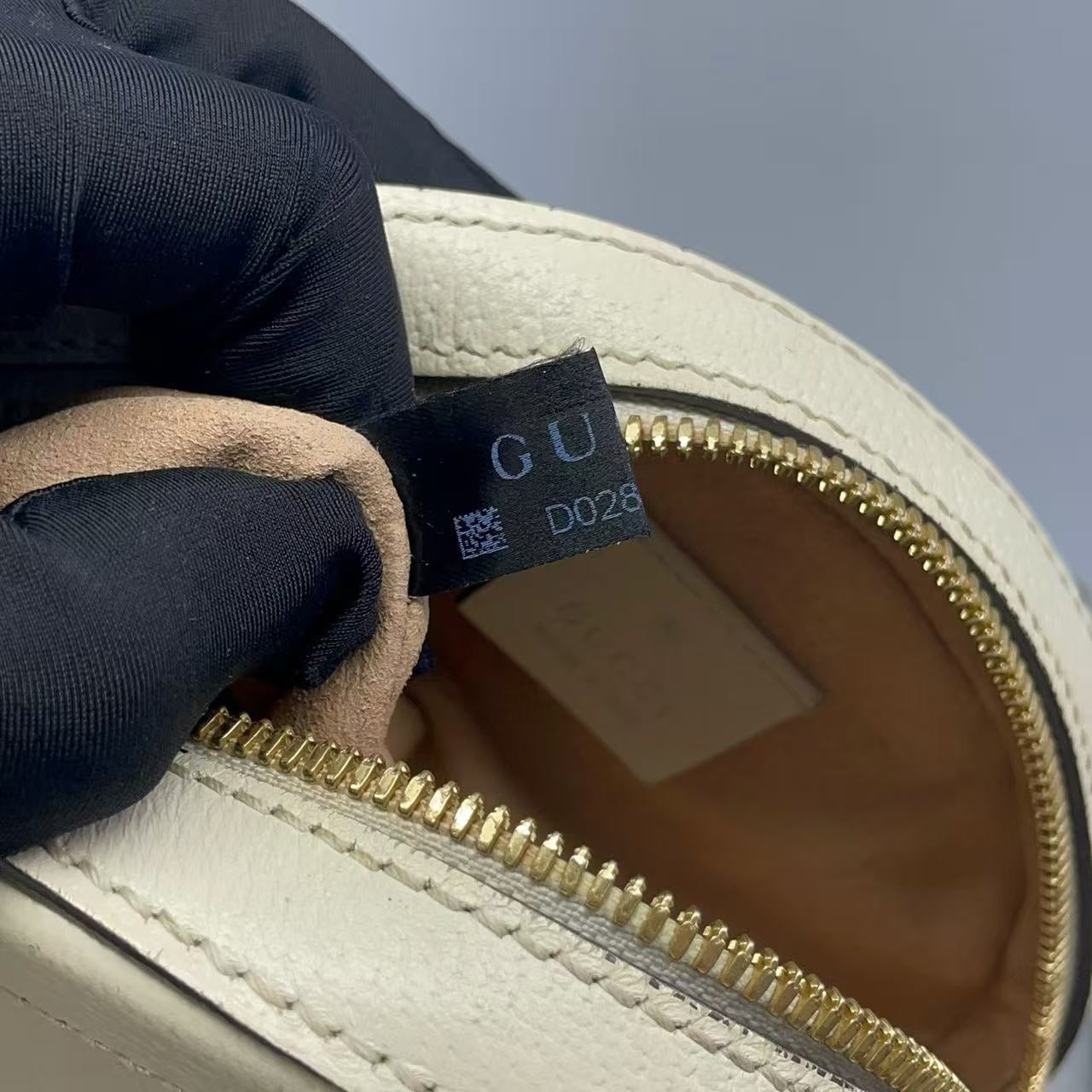 Gucci - Ophidia Mini Round Bag - Grained leather - White - (mini)