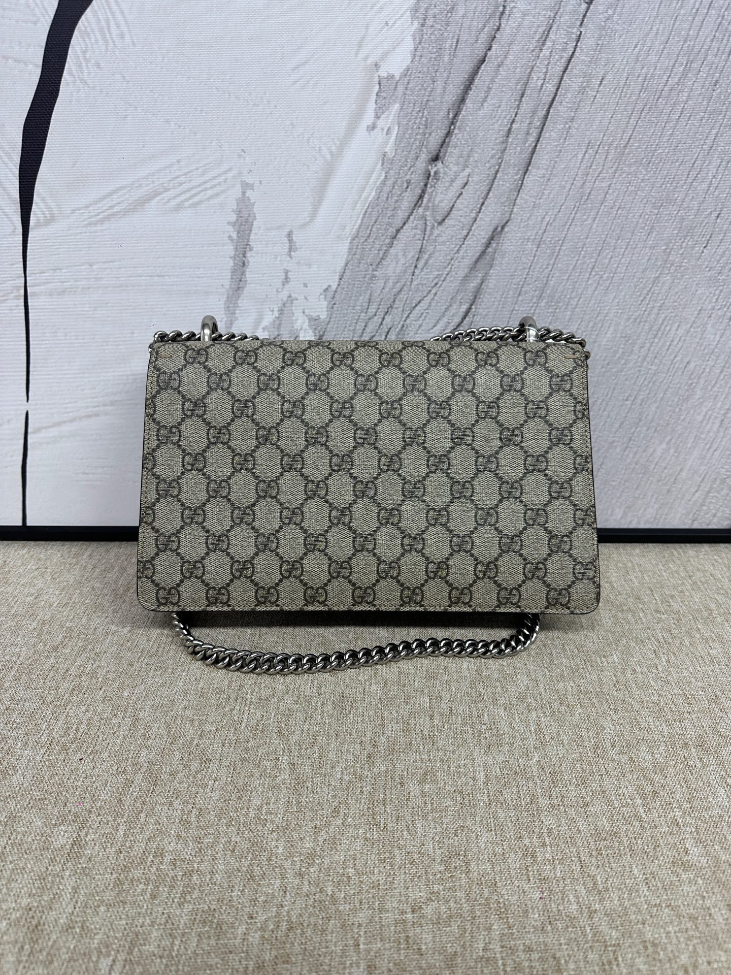 Gucci - Dionysus Shoulder Bag - GG Supreme coated canvas with suede trim - Beige - (Medium)