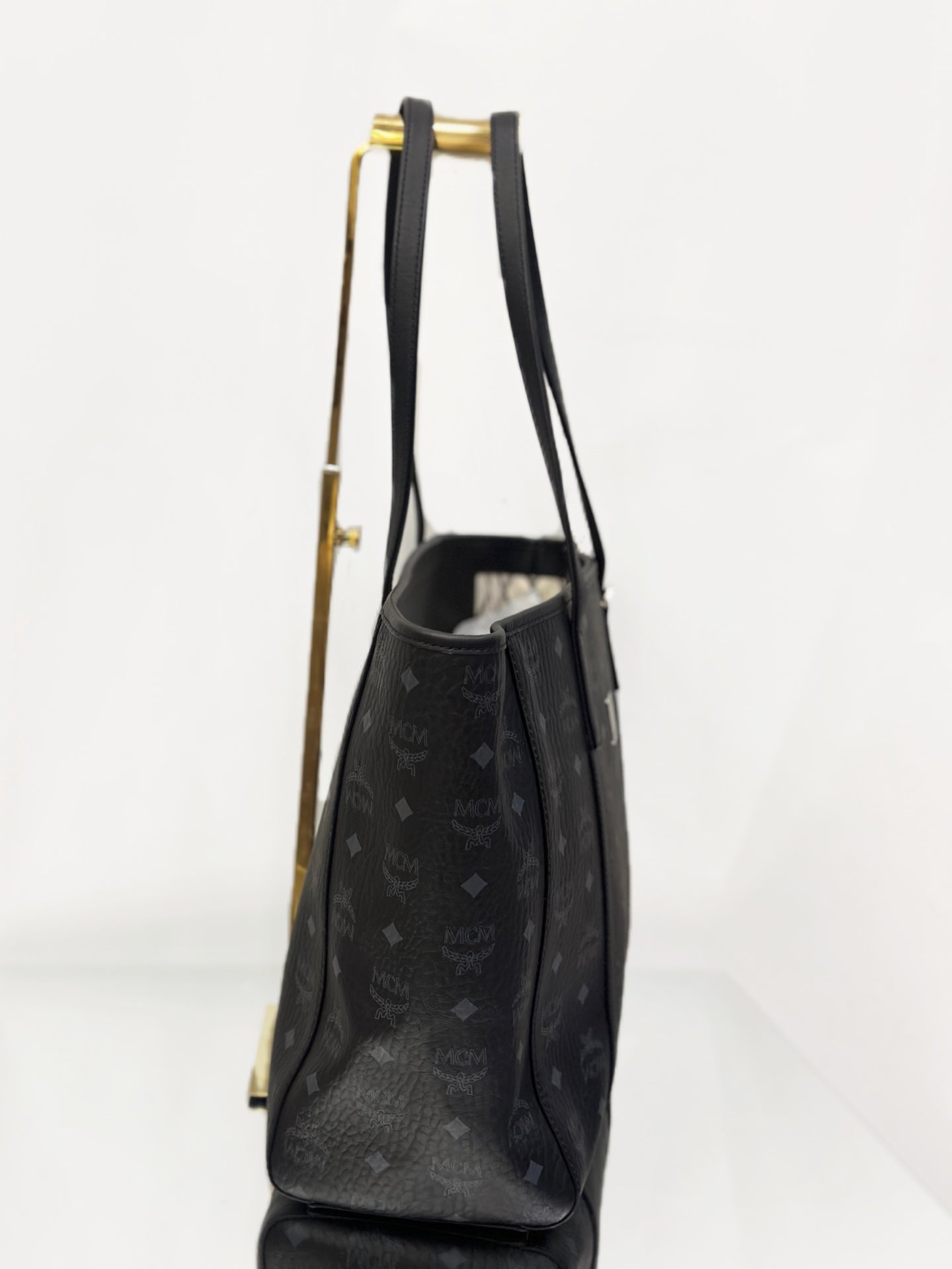 MCM - Toni Visetos Shopping Bag - Visetos coated canvas with leather trim - Black - (medium)
