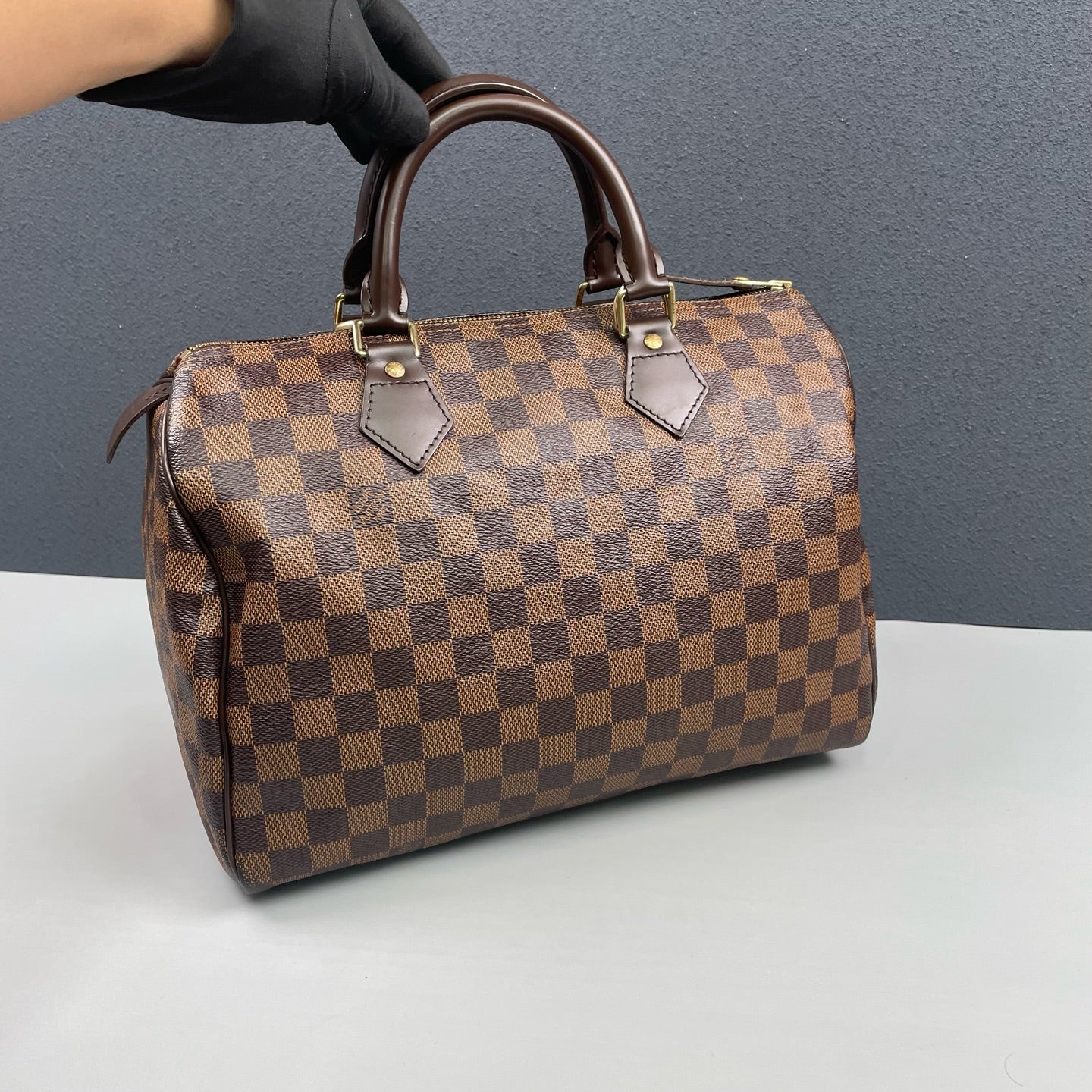 Louis Vuitton - Speedy 30 - Damier Ebene coated canvas with leather trim - Brown - (Medium)