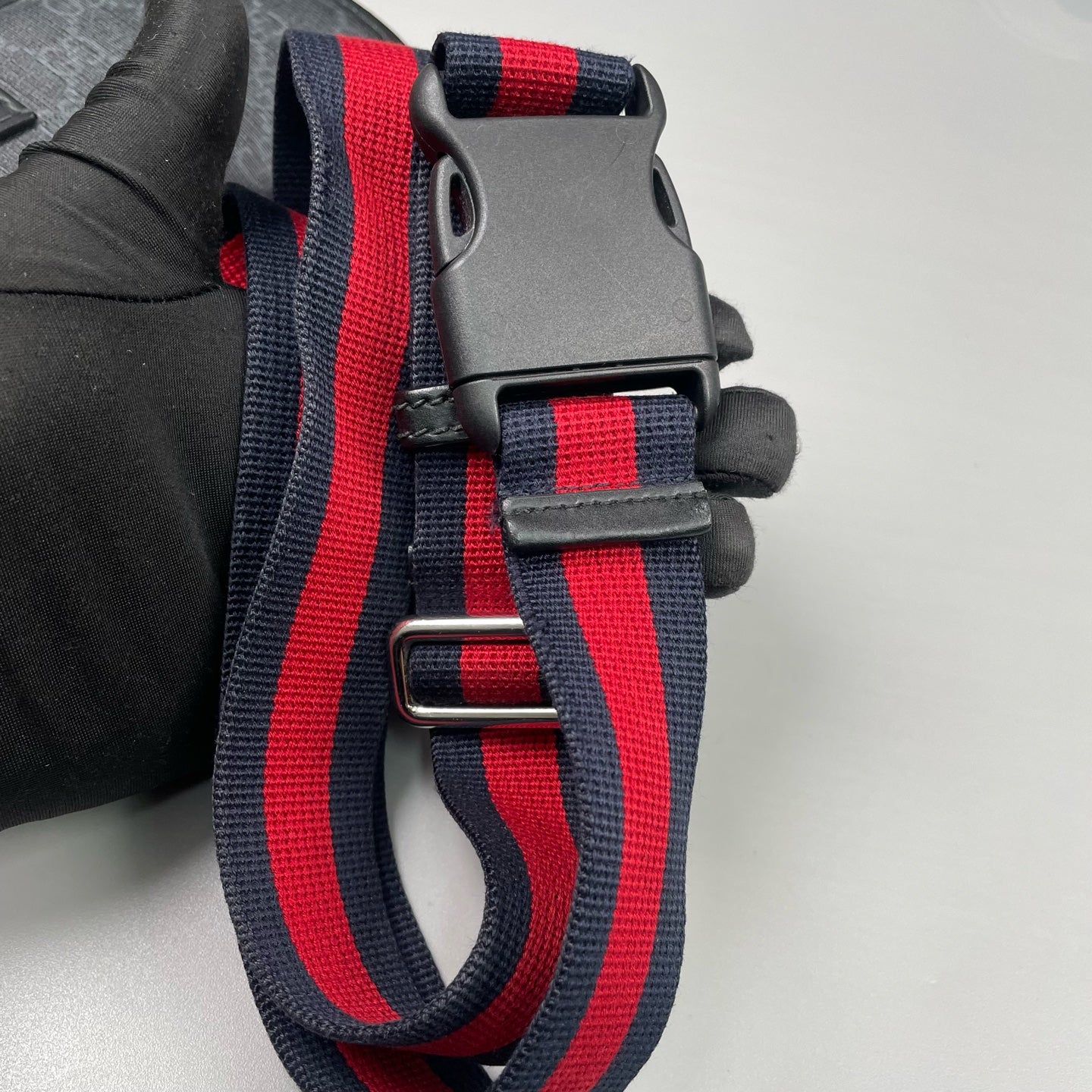 Gucci - GG Supreme Belt Bag - Coated canvas with leather trim - Black - (small)