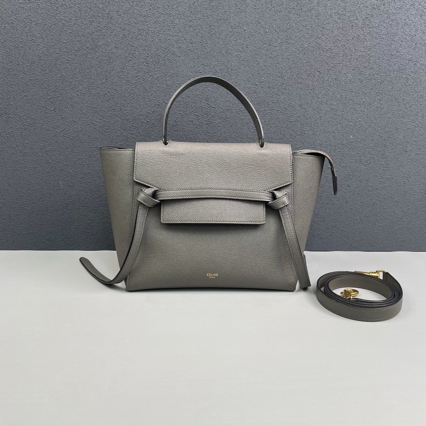 Celine - Belt Bag Micro - Grained Calfskin Leather - Dark Grey - (Micro)