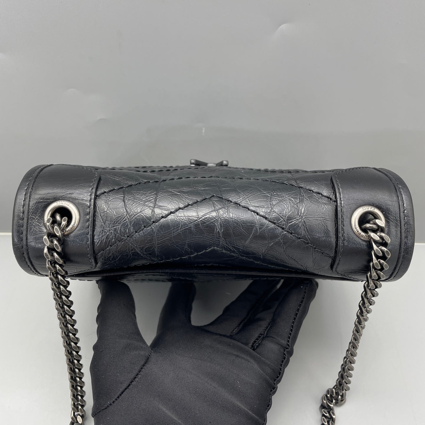 Saint Laurent - Niki Chain Wallet - Leather - Black - (mini)