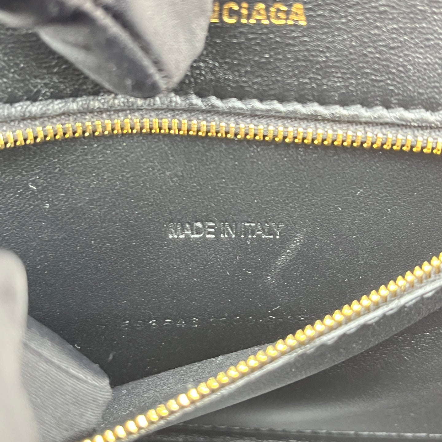 Balenciaga - Hourglass S Bag - Croc-embossed calfskin leather - Black - (Small)