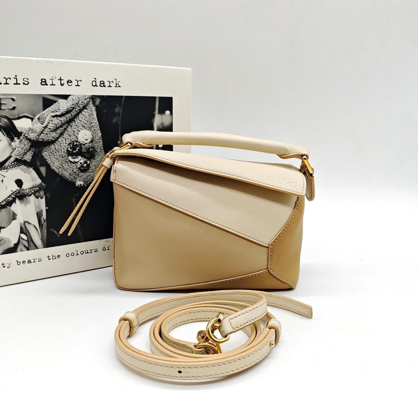 Loewe - Puzzle Mini - Leather - Beige and Tan Multicolour - (mini)