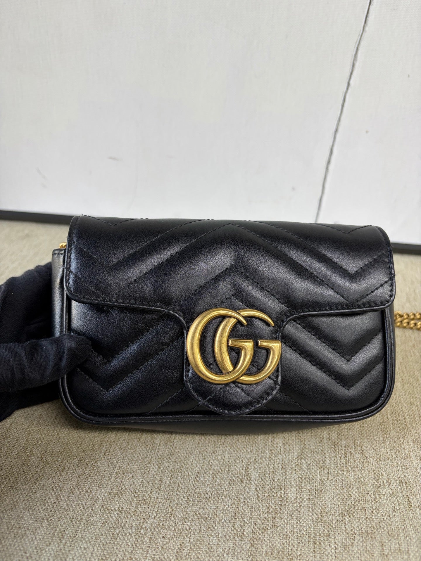 Gucci - GG Marmont Super Mini Bag - Leather - Black - (mini)