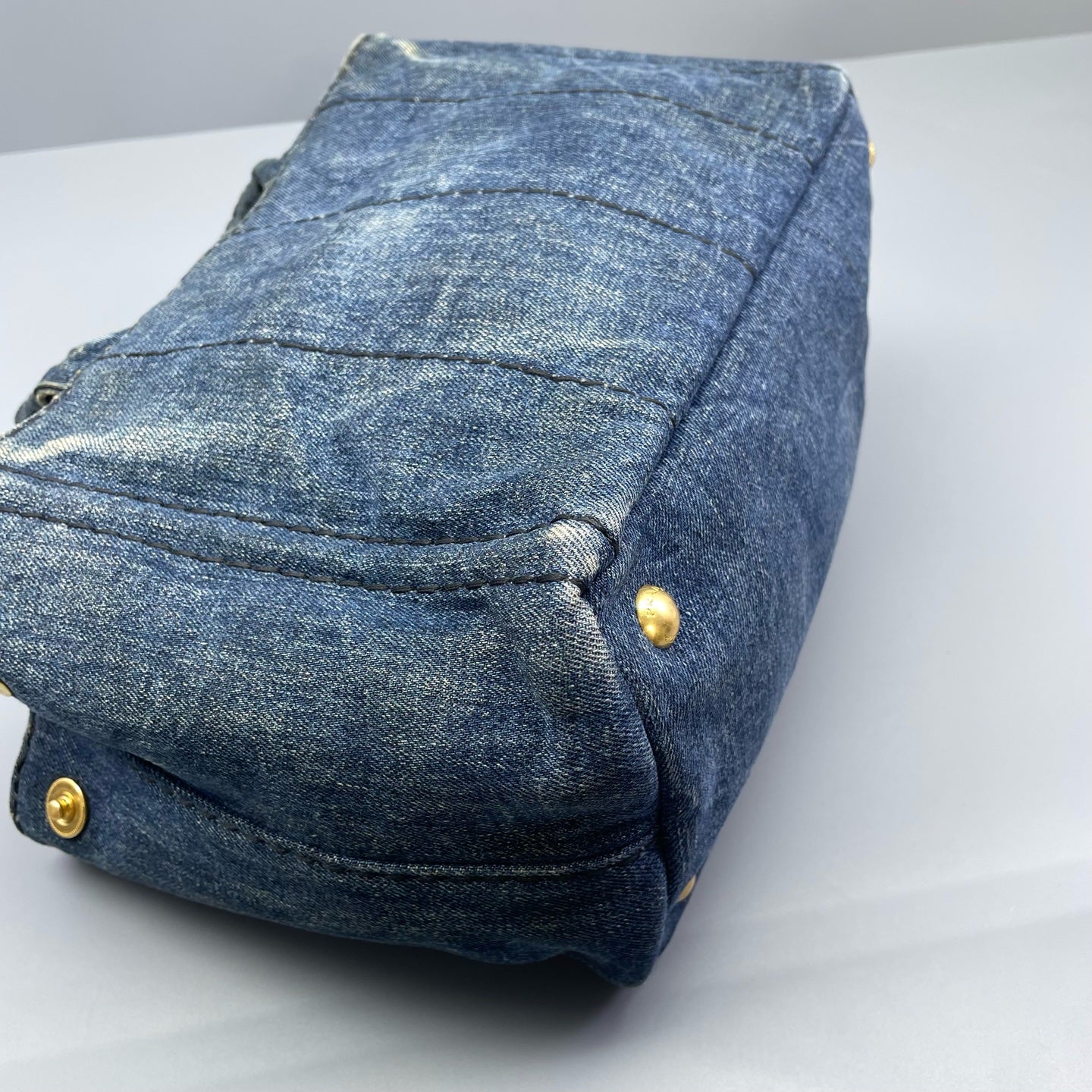 Prada - Canapa Tote - Denim - Blue - (Small)