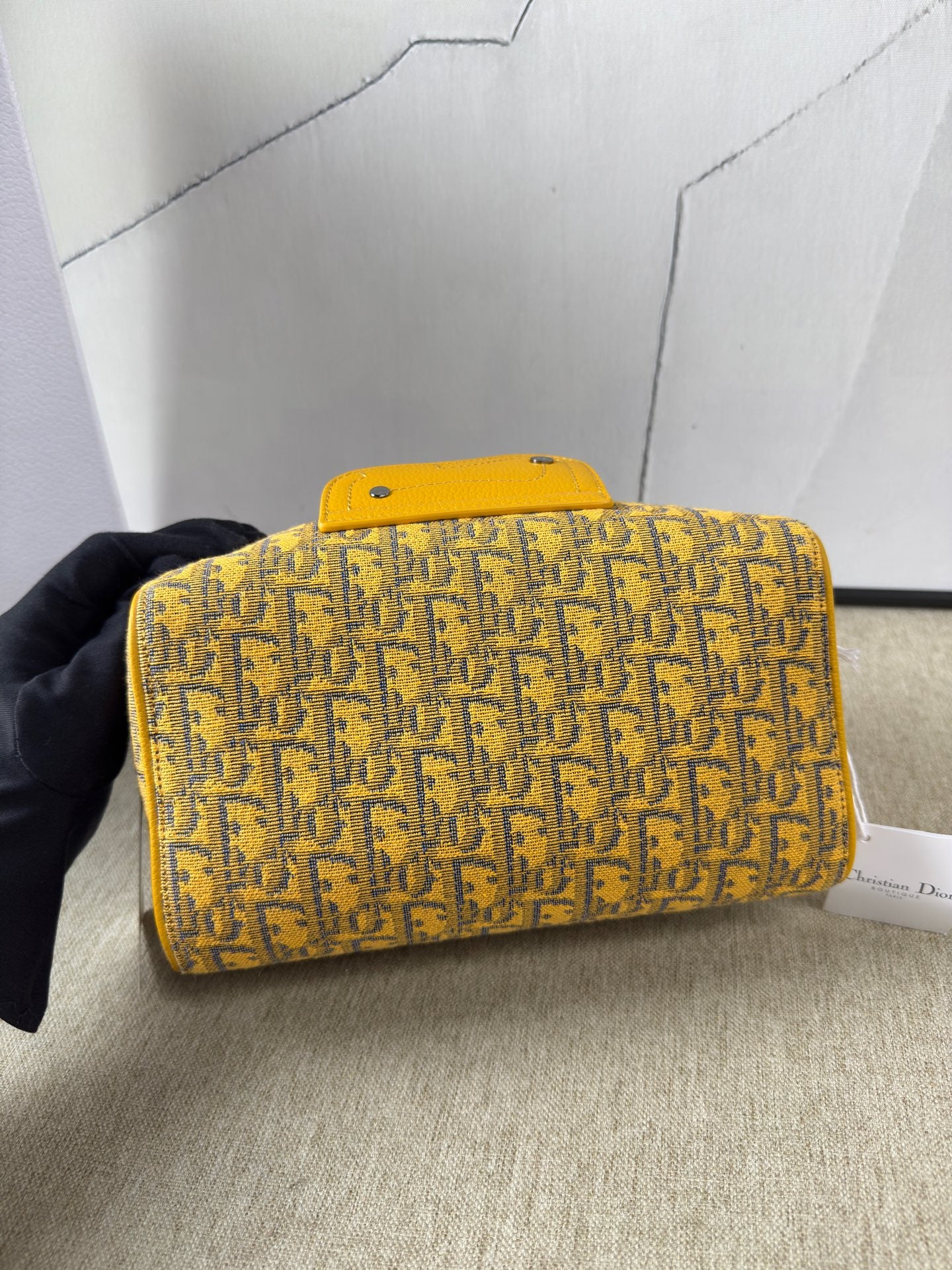 Dior - Lingot 22 Oblique Duffle Bag - Embroidered Dior Oblique canvas with grain leather trim - Yellow - (small)
