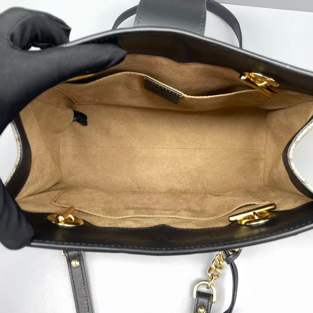 Gucci - Padlock Small Shoulder Bag - GG Supreme Canvas with Leather trim - Black - (small)