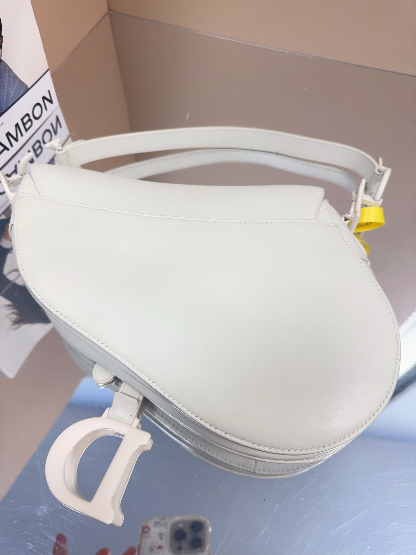 Dior - Saddle Bag - Leather - White - (Medium)