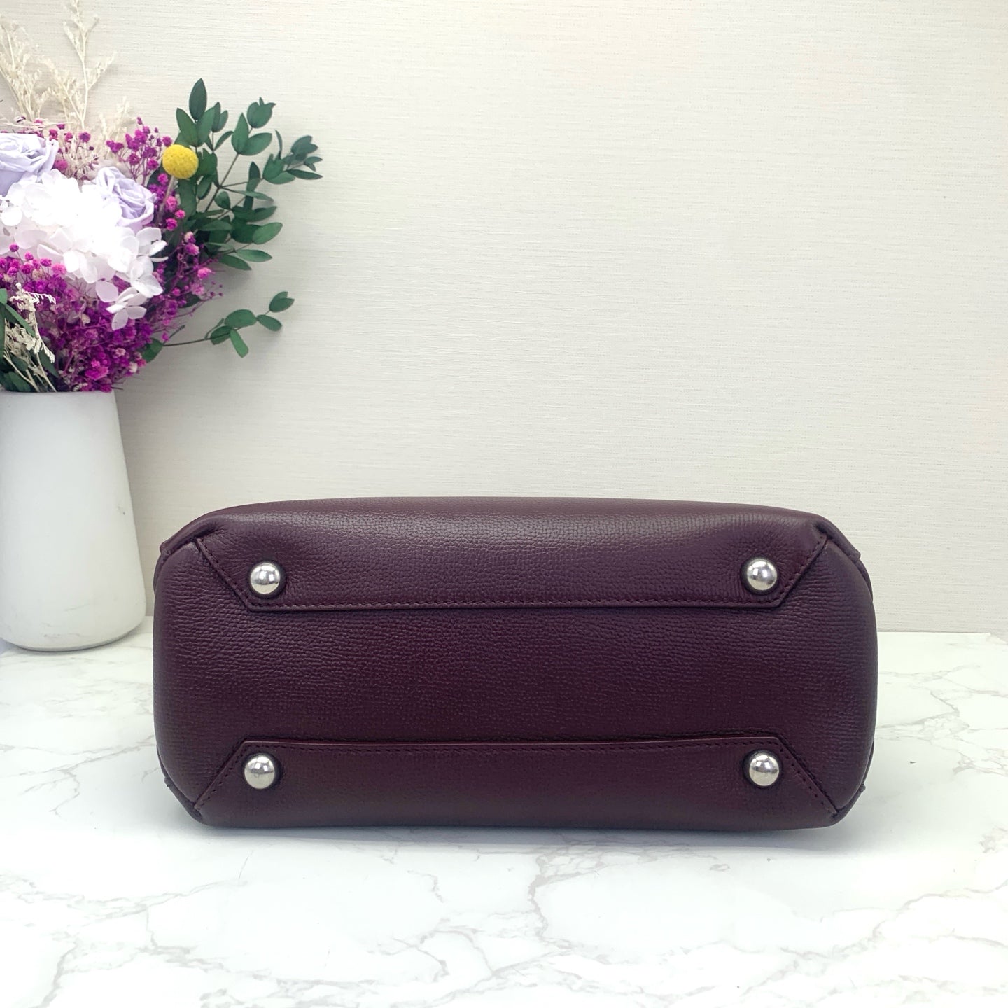 Burberry - Banner - Grained cowhide leather - Burgundy - (medium)