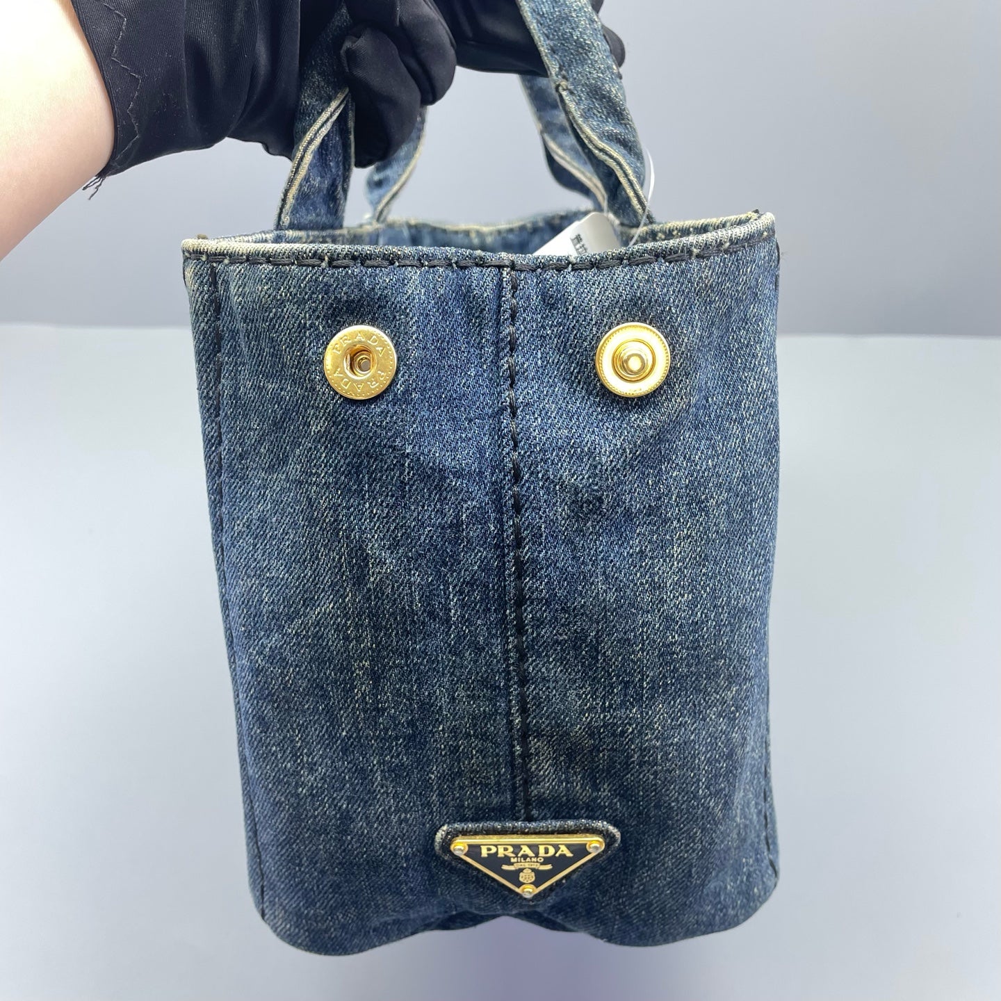 Prada - Canapa Tote - Denim - Blue - (Small)
