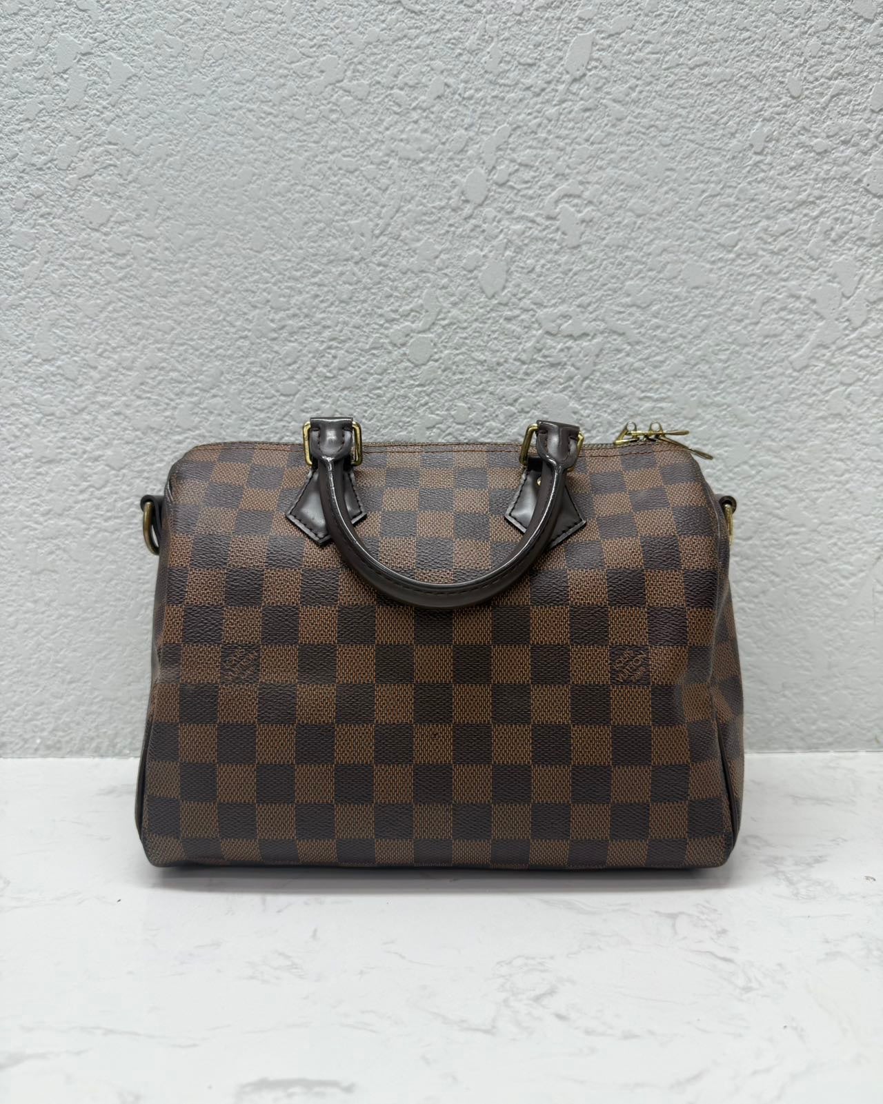 Louis Vuitton - Speedy 25 Bandoulière - Damier Ebene coated canvas with leather trim - Brown - (small)