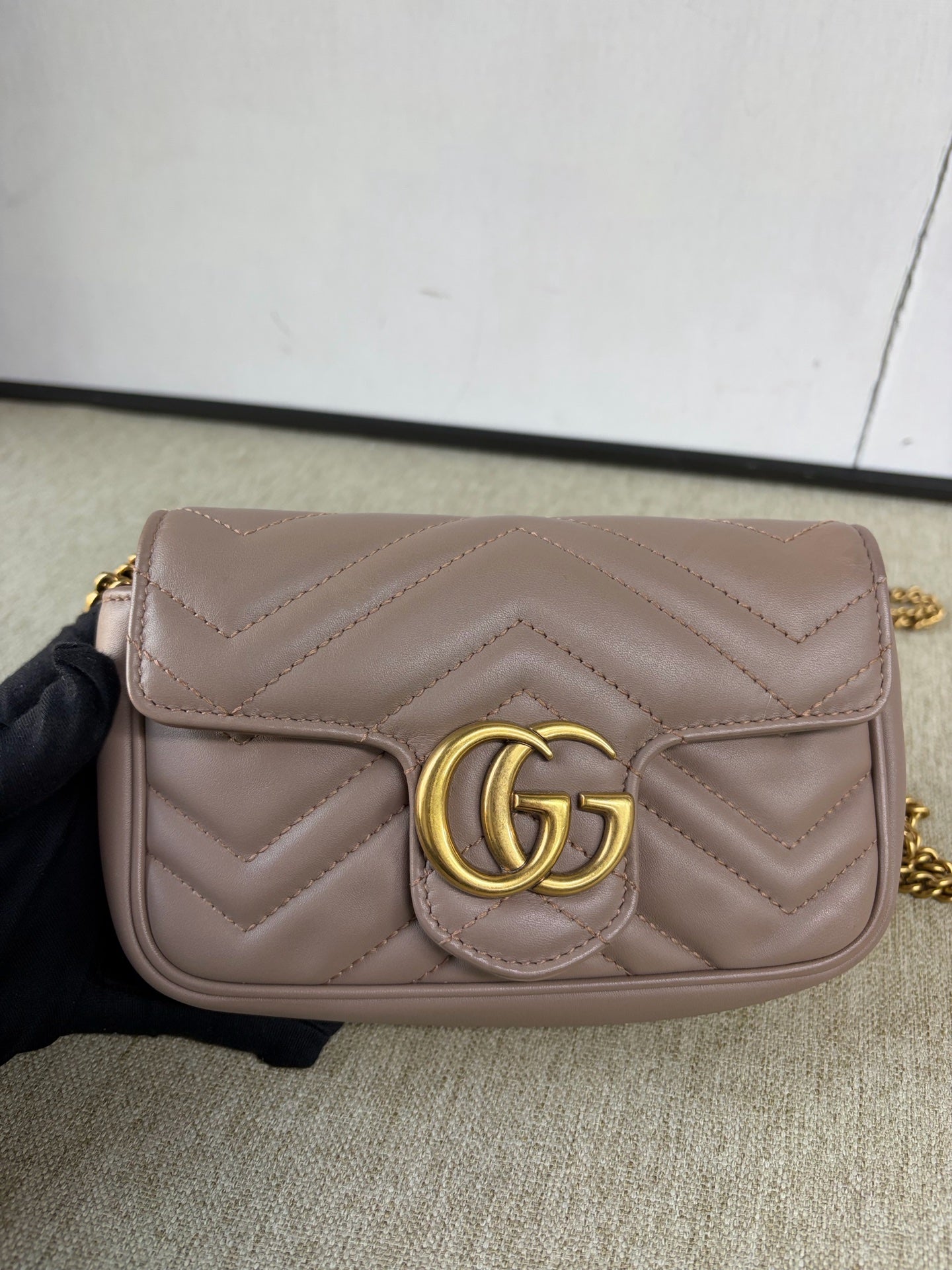 Gucci - Mini Marmont - Leather - Beige - (mini)