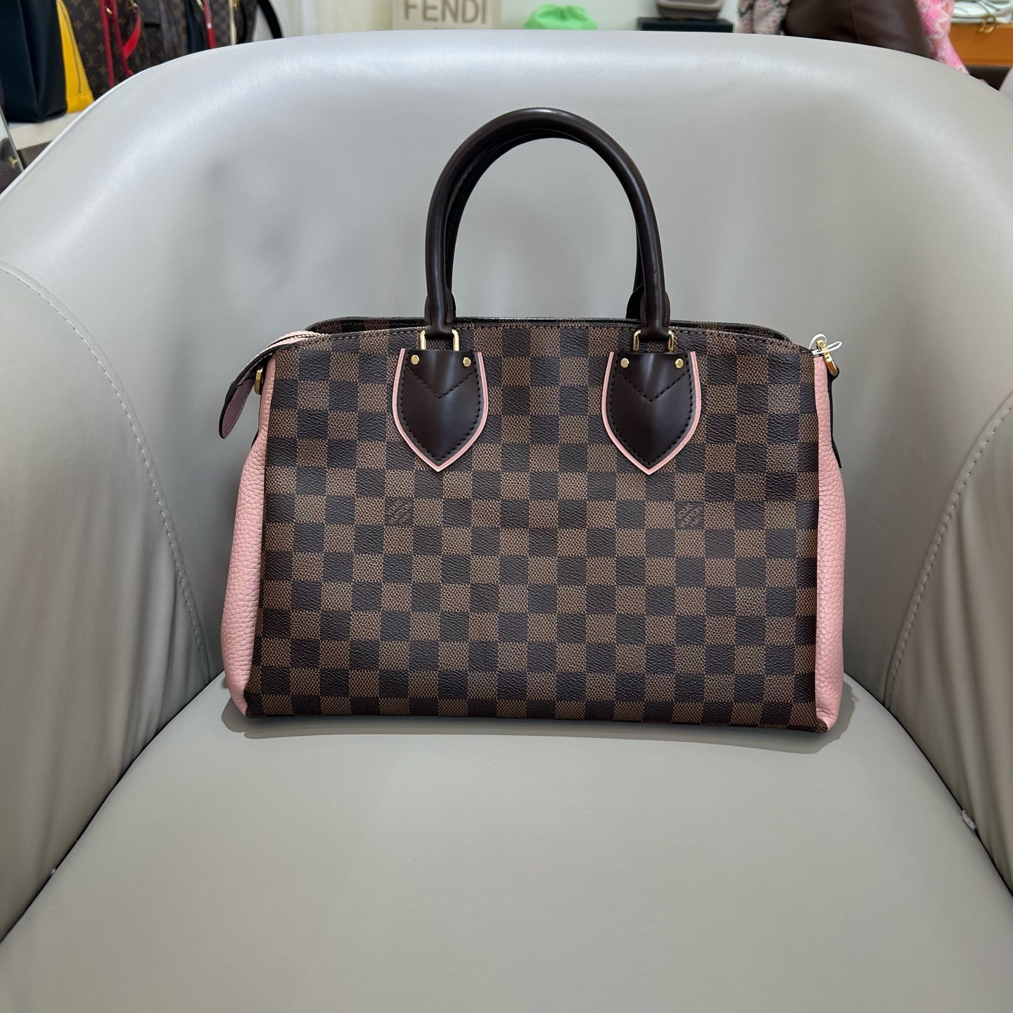 Louis Vuitton - Normandy - Damier Ebene canvas with Taurillon leather - Brown and Pink - (Medium)