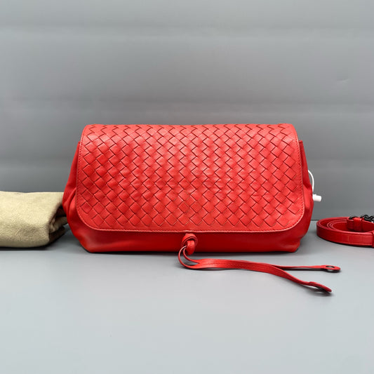 Bottega Veneta - Intrecciato Flap Bag - Lambskin leather - Orange - (Small)