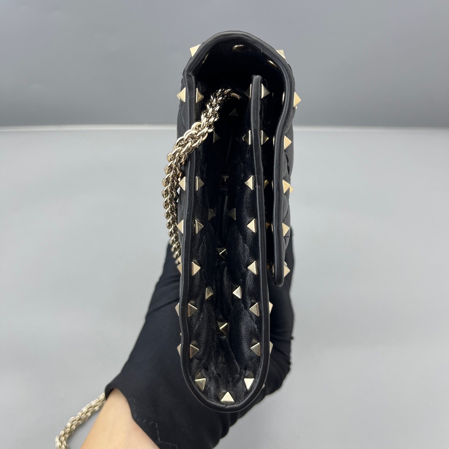 Valentino - Rockstud Wallet On Chain (WOC) - Leather - Black - (mini)
