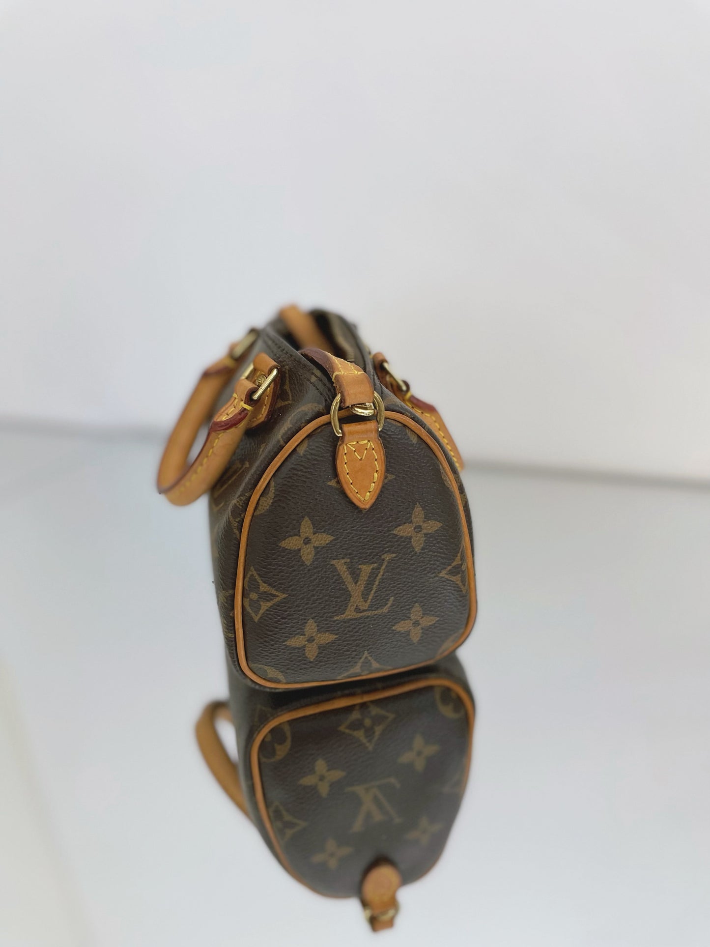 Louis Vuitton - Speedy Nano - Monogram coated canvas with natural cowhide leather trim - Brown - (mini)