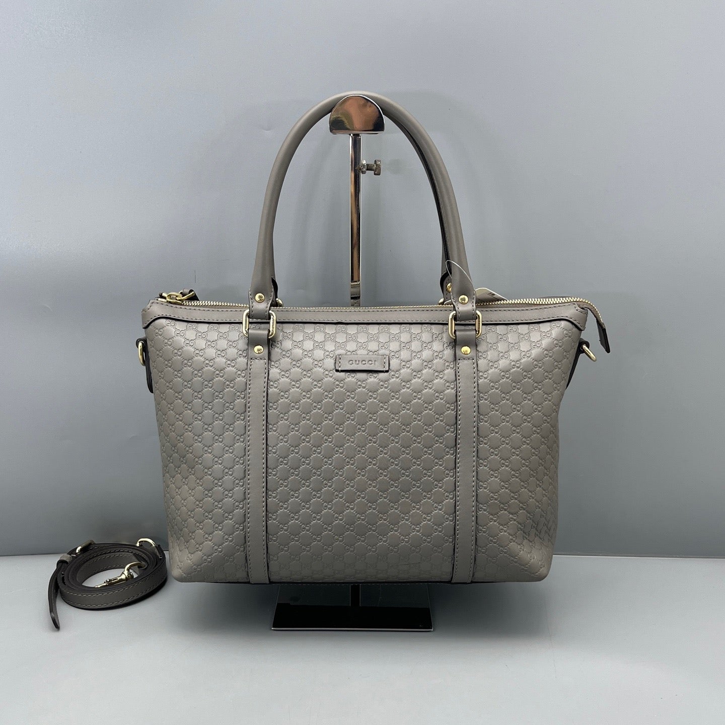 Gucci - Microguccissima Boston Bag - Leather - Grey - (medium)