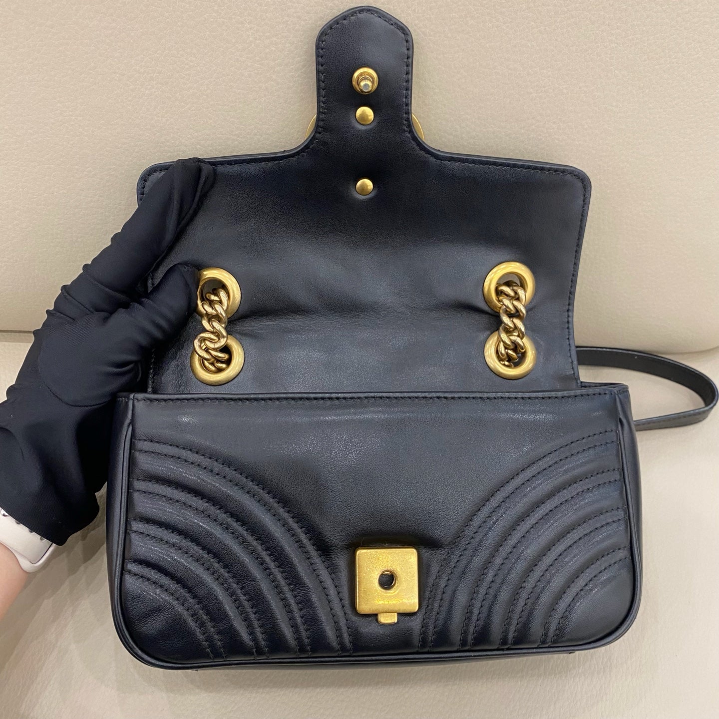 Gucci - GG Marmont Matelassé Mini Bag - Leather - Black - (mini)