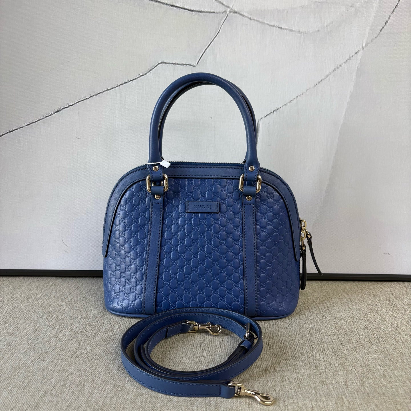 Gucci - Microguccisima Dome Satchel - Leather - Blue - (Small)