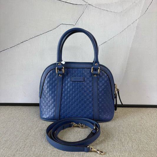 Gucci - Microguccisima Dome Satchel - Leather - Blue - (Small)