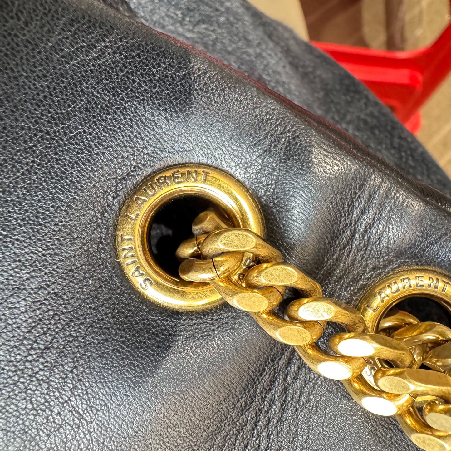 Saint Laurent - Calypso Envelope Chain Bag - Lambskin leather - Black with Gold-Tone Hardware - (Medium)